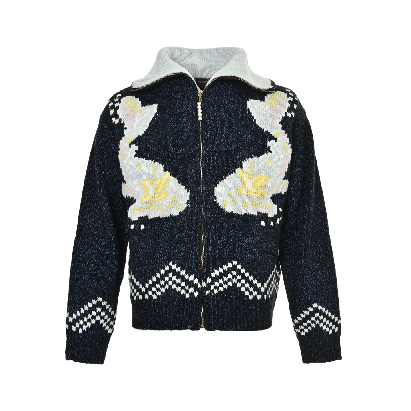 Louis Vuitton/Louis Vuitton 25Fw Nigo joint Pisces knitted jacket